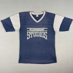 VTG Universal Studios T Shirt Fits Small 80s Faded Collegiate Pacific V Neck USA